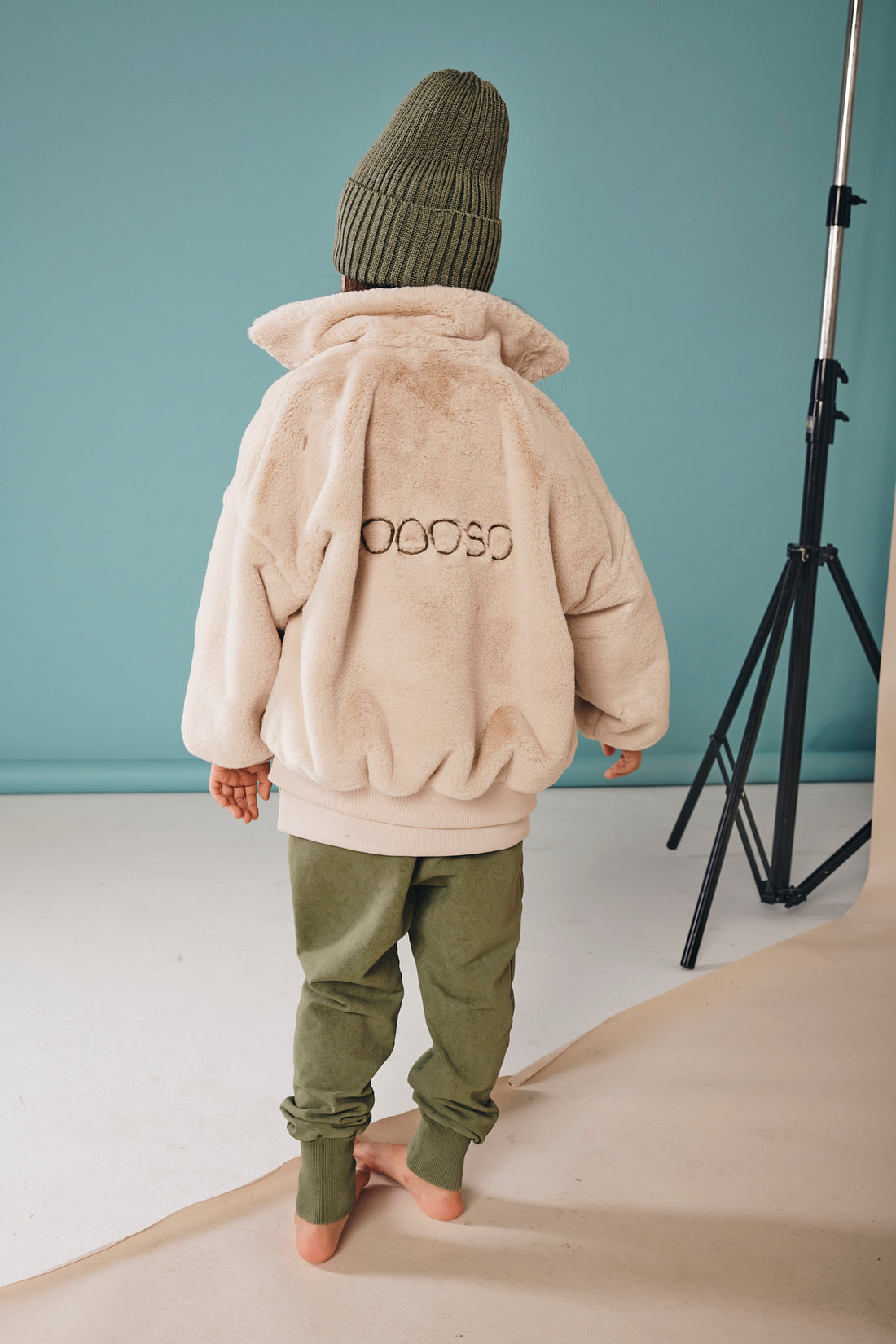 kożuch dziecięcy- FUR BOMBER beige