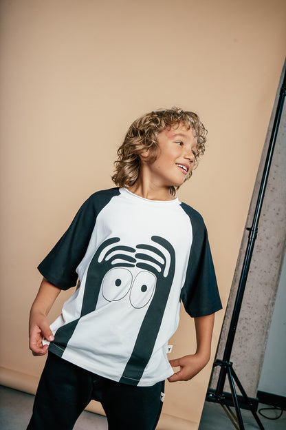 koszulka dziecięca- GHOST TEE white/black