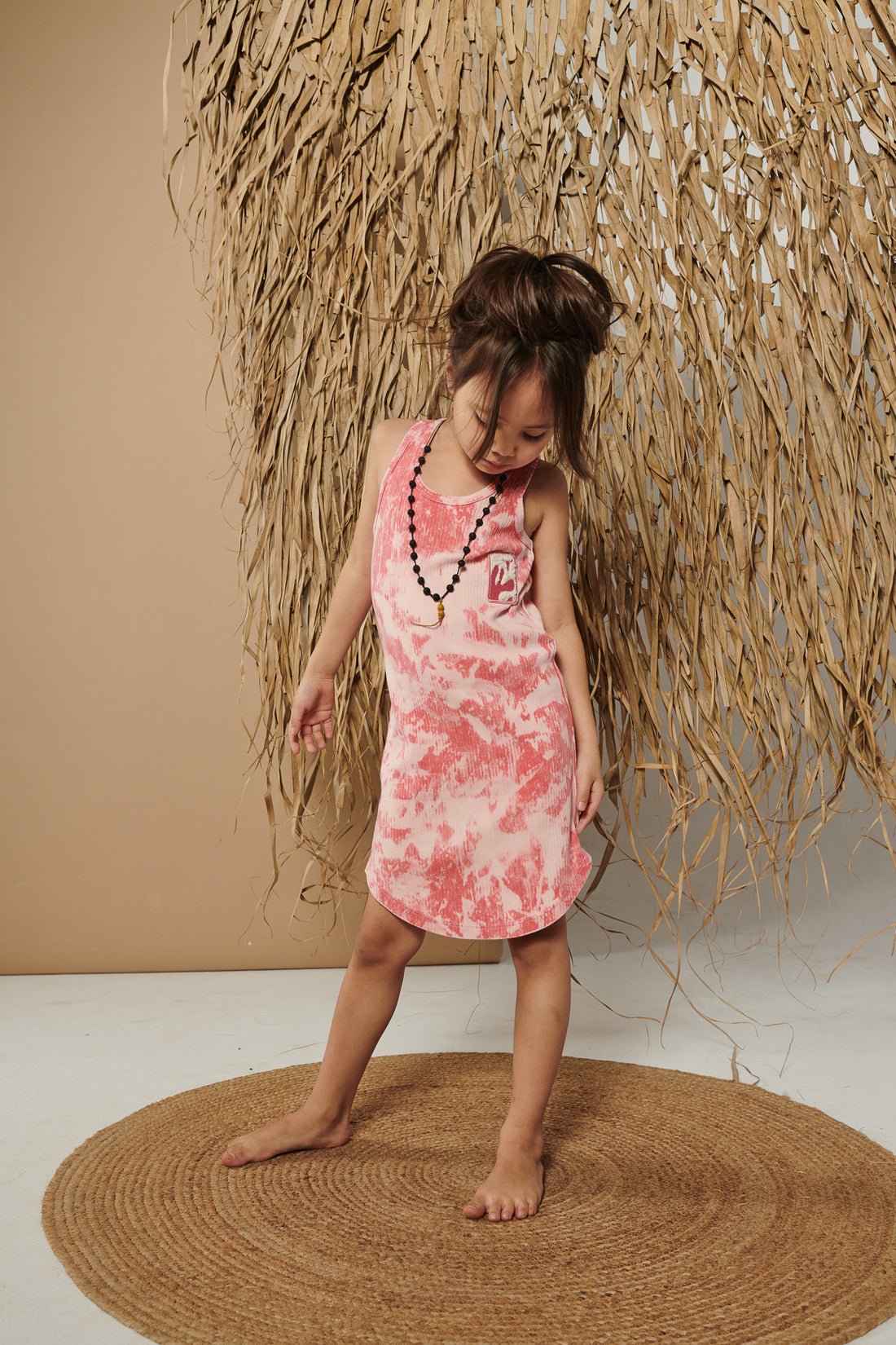 sukienka dziecięca- ACID PINK RIBB DRESS pink