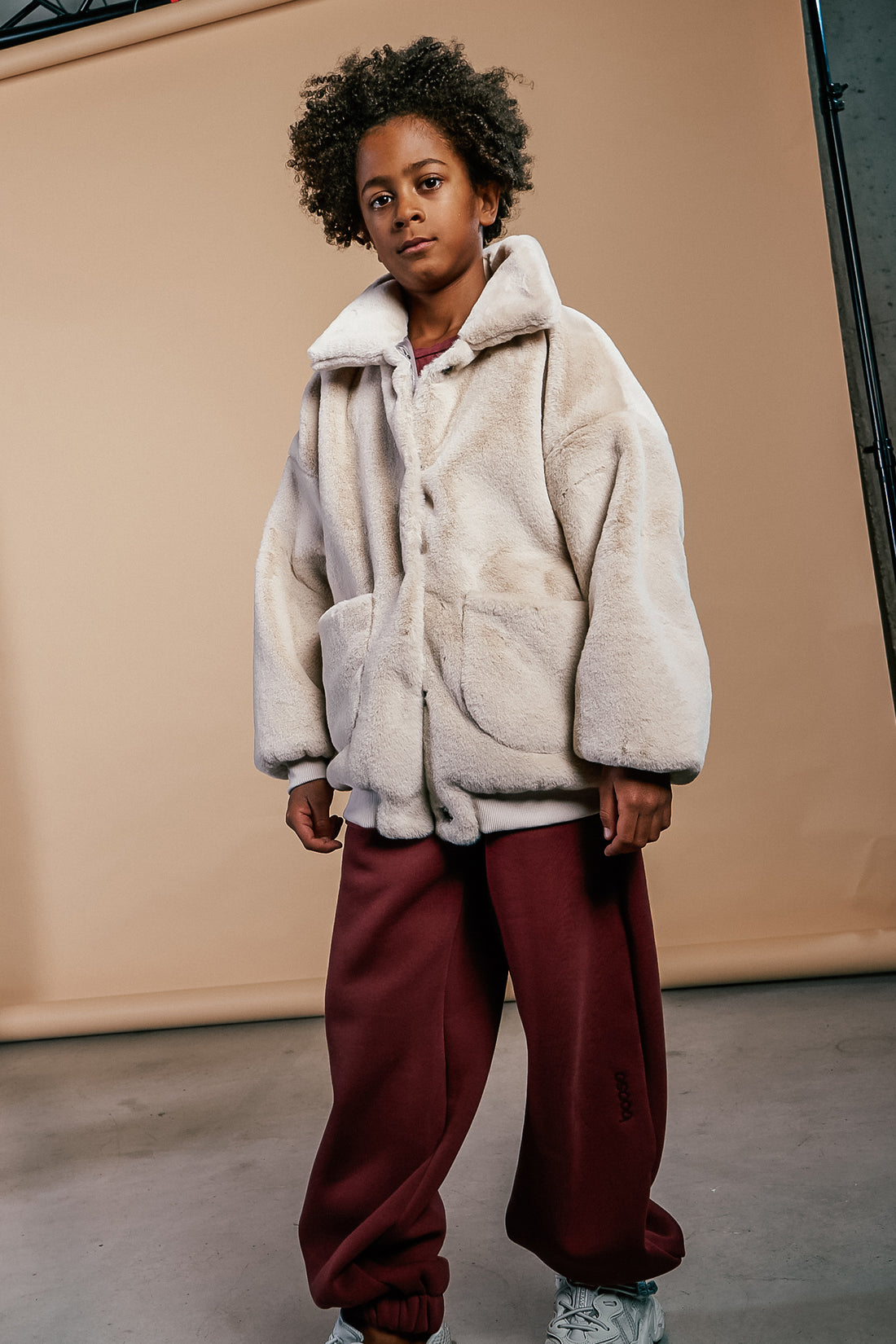 zimowa kurtka dziecięca- FUR COAT beige