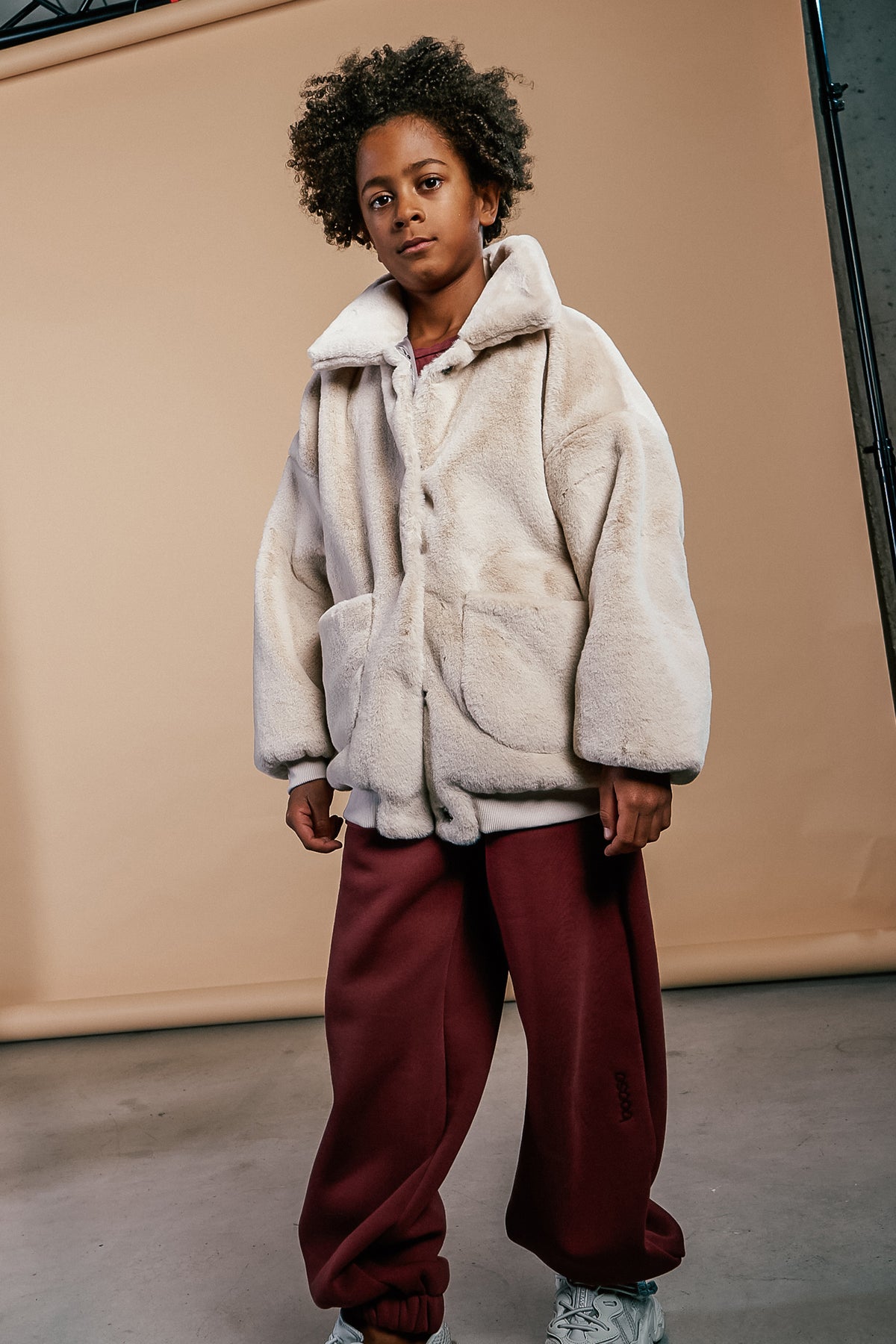zimowa kurtka dziecięca- FUR COAT beige