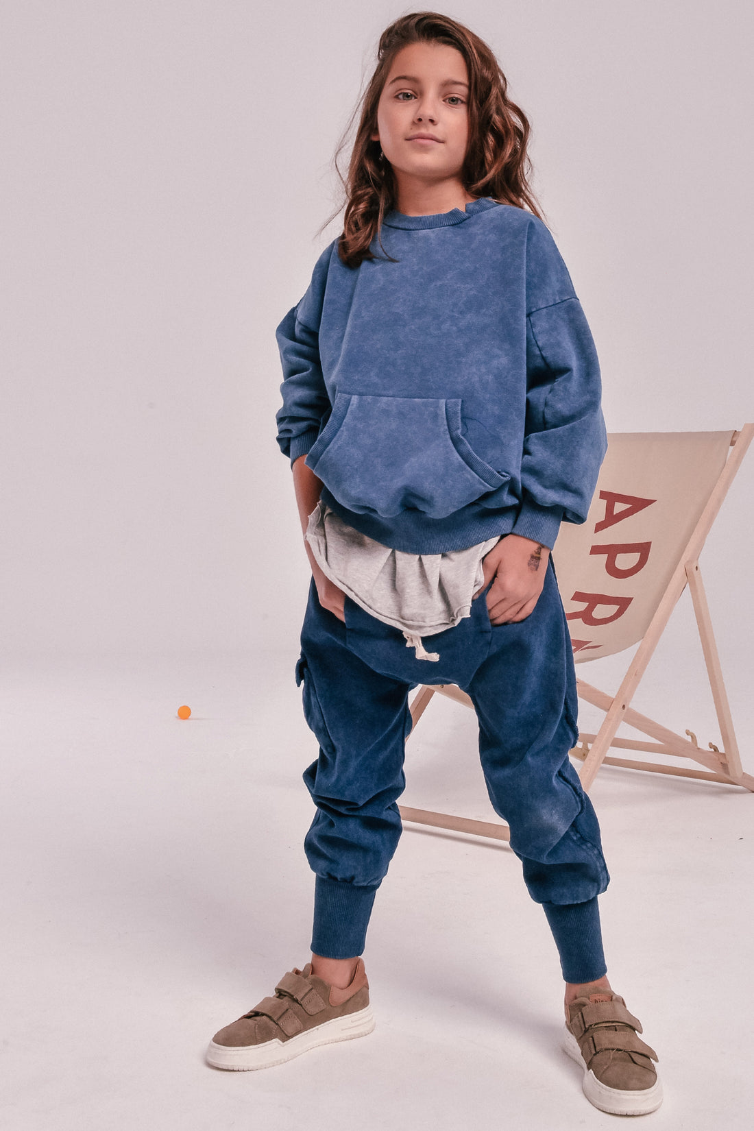 spodnie dziecięce- FRINGLE PANTS navy