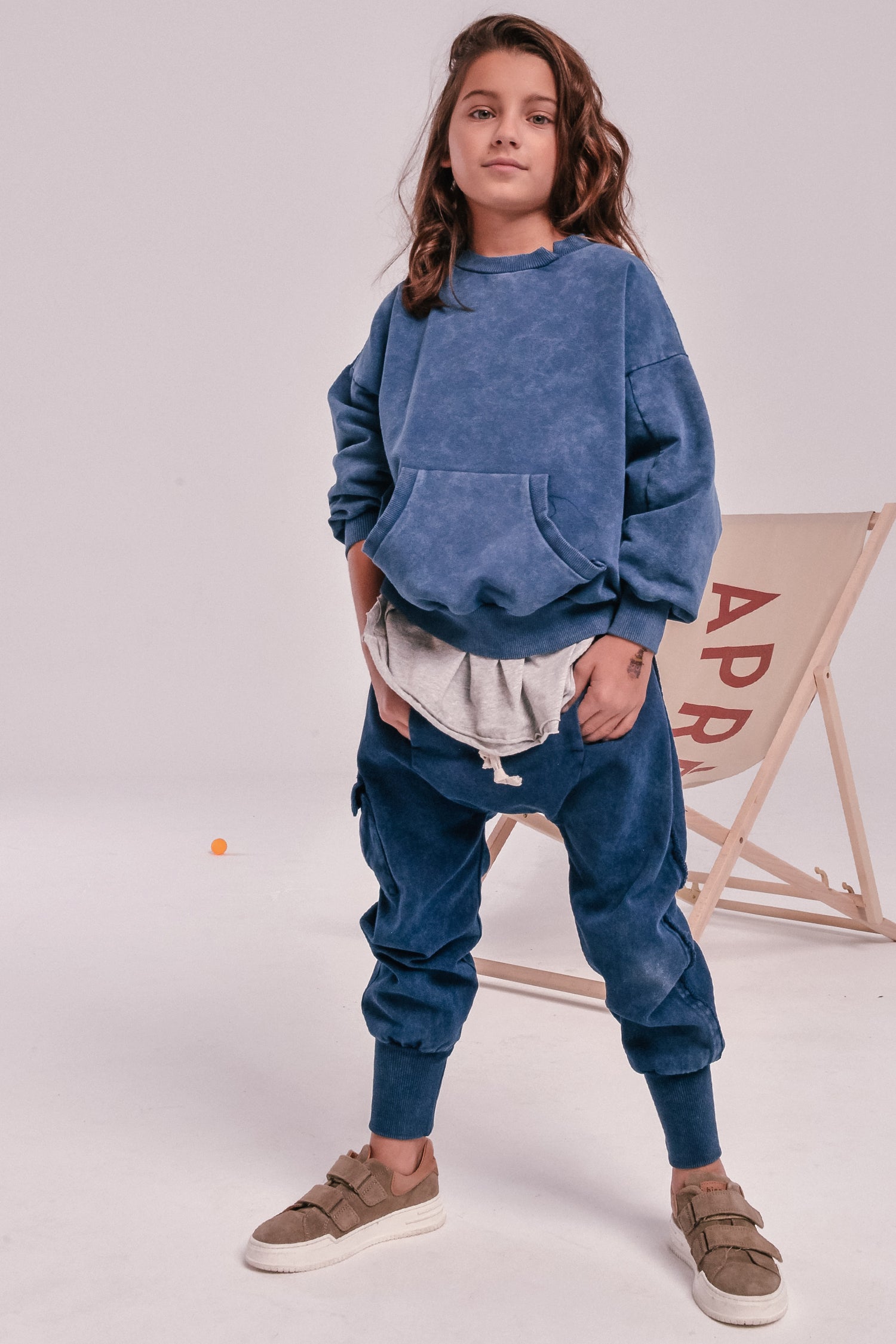 spodnie dziecięce- FRINGLE PANTS navy