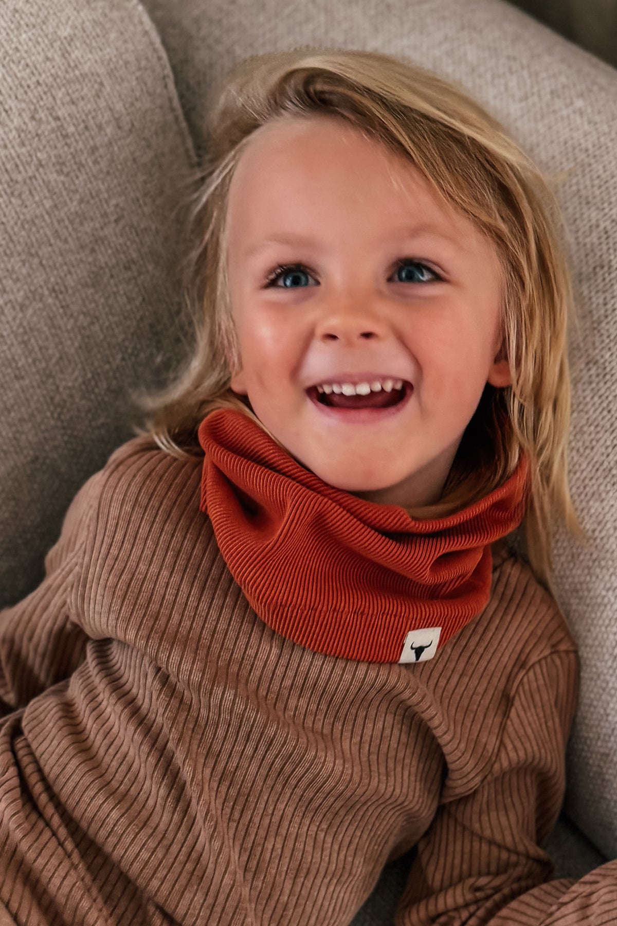 komin dziecięcy- RIBBING TUBE dark orange