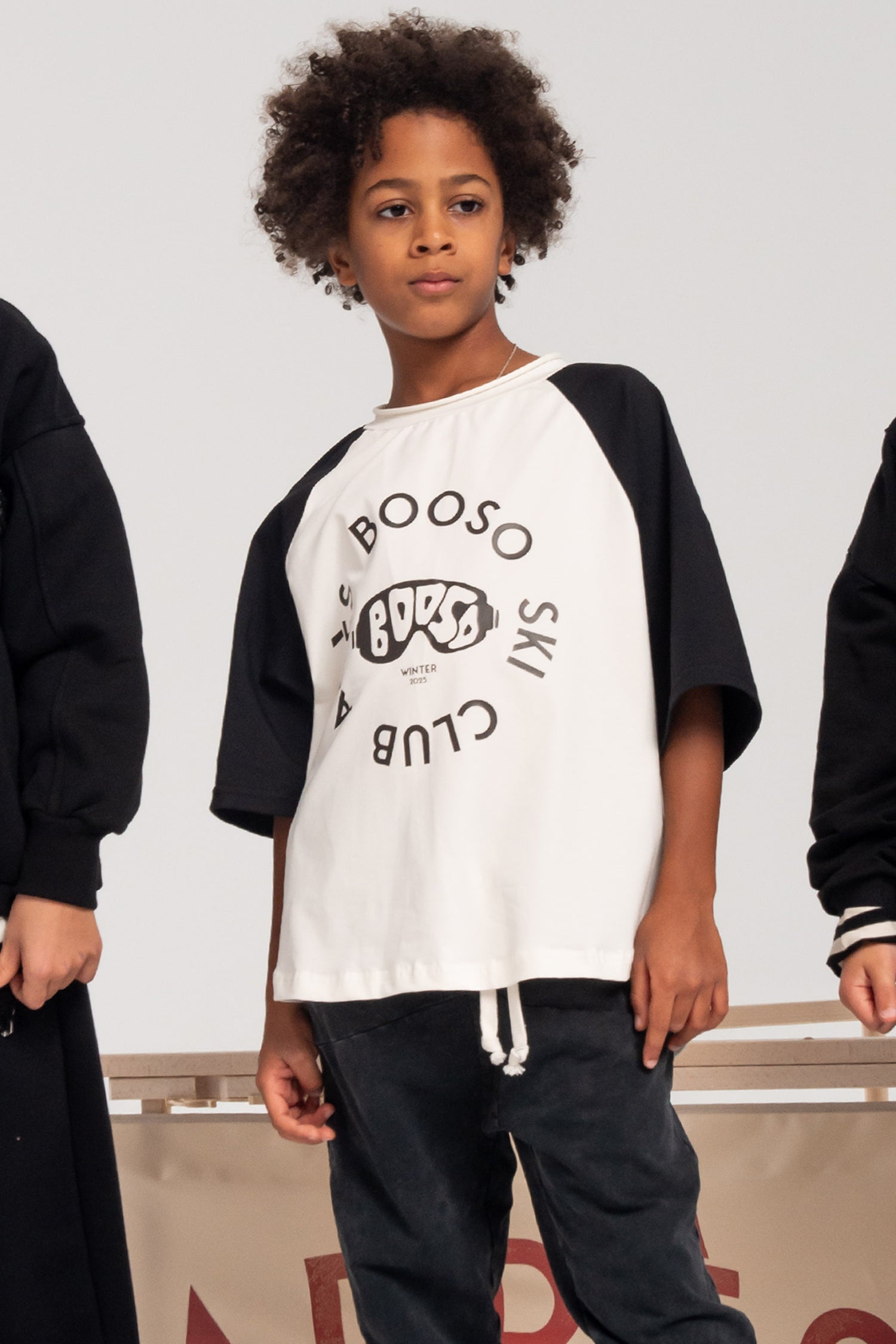 koszulka dziecięca- DOUBLE TEE ecru/black