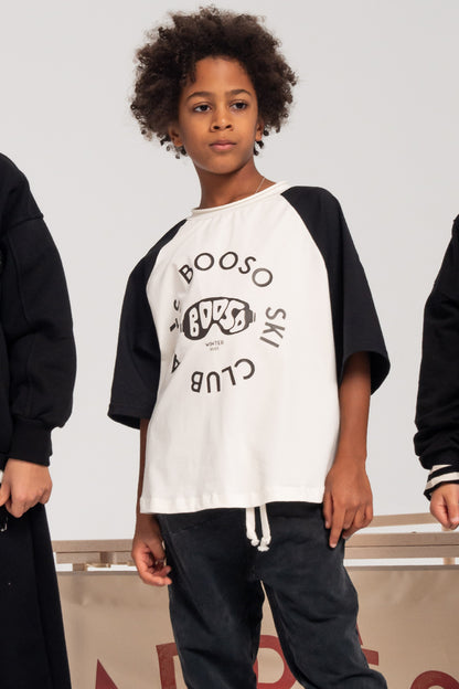 koszulka dziecięca- DOUBLE TEE ecru/black