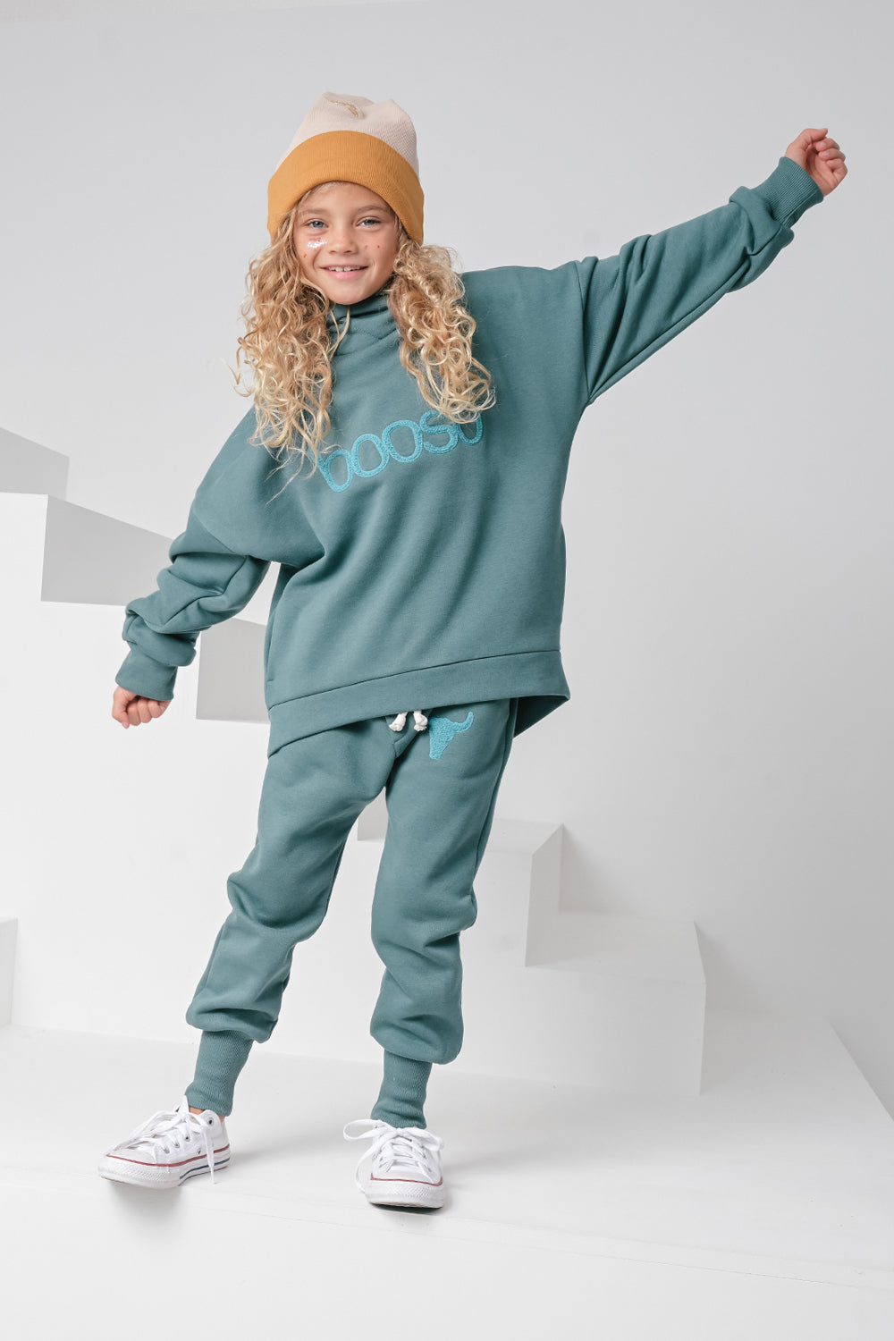 bluza dziecięca- WARM GREEN HOODIE green