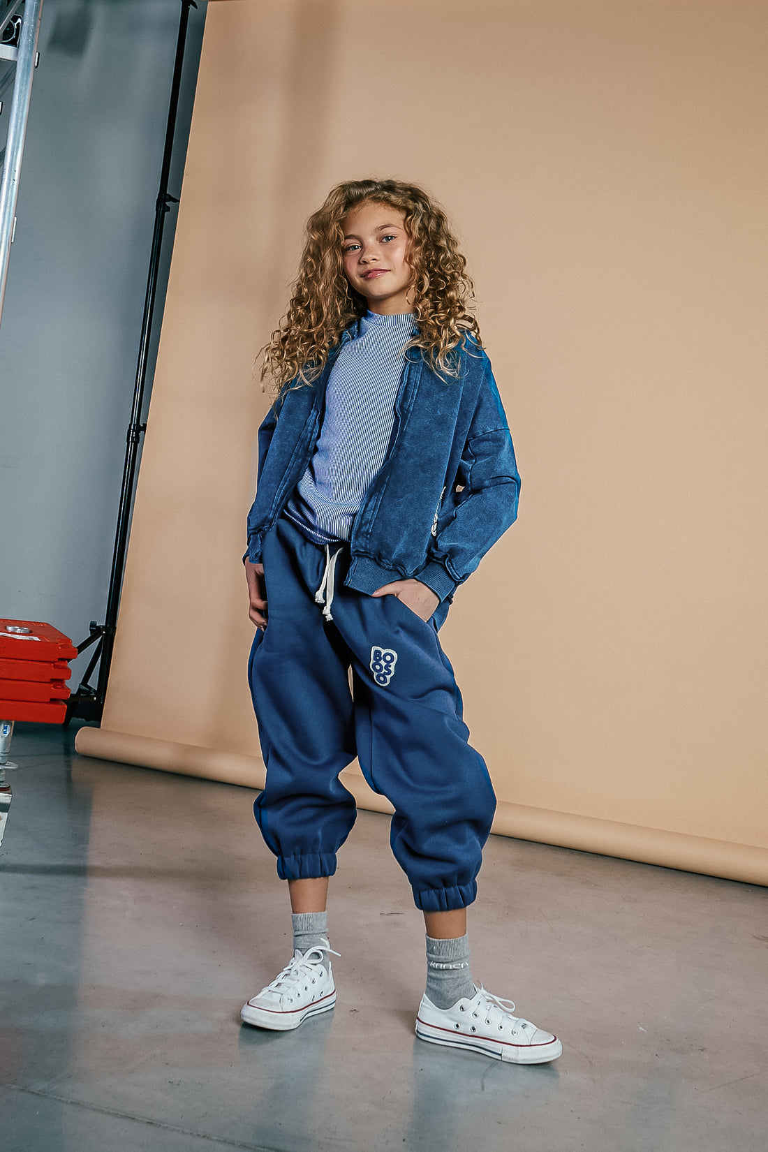spodnie dziecięce- WARM WIDE PANTS indygo
