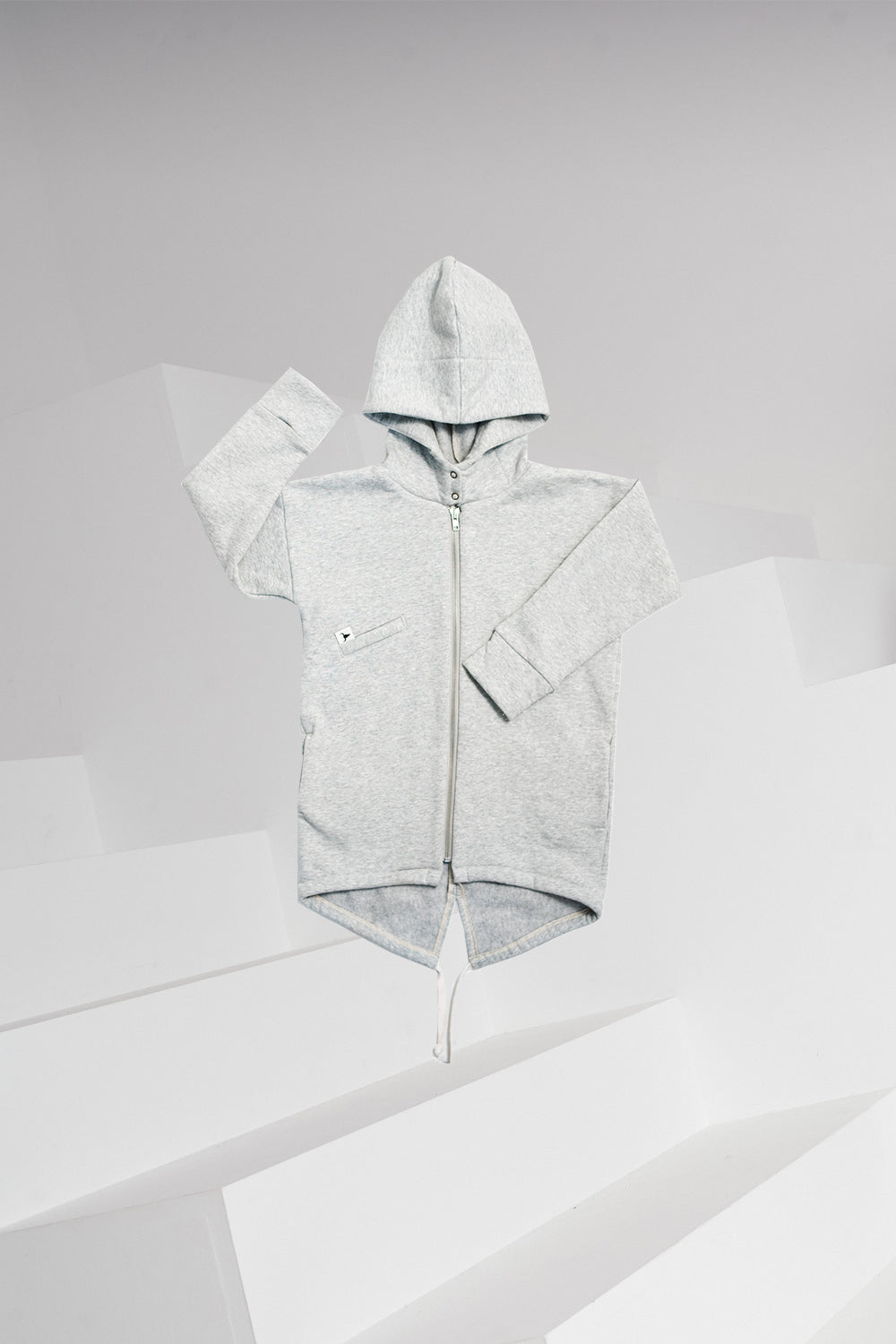 bluza dziecięca- ZIP CLASSIC HOODIE gray marl