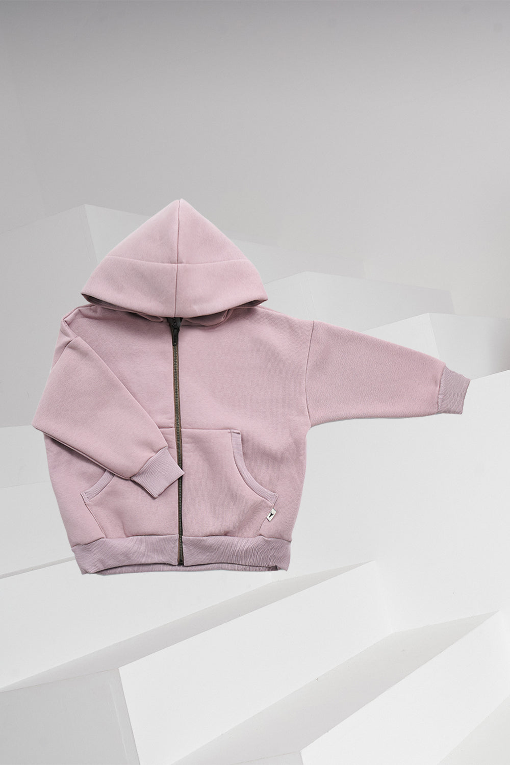 bluza dziecięca- WARM ZIP HOODIE light pink