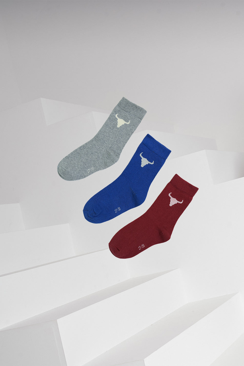 skarpetki dziecięce- 3 PACK SOCKS purple/red/gray marl