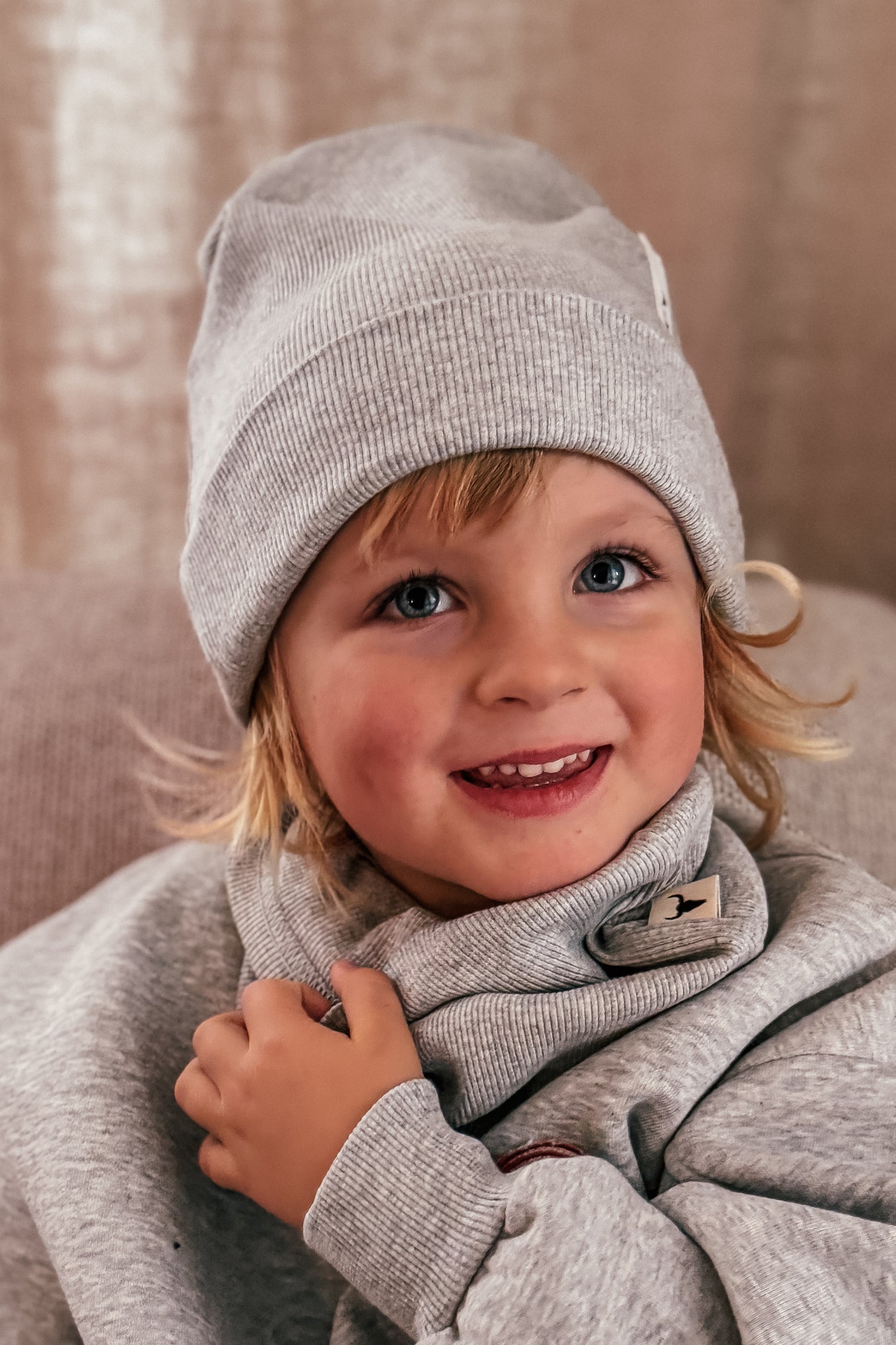 czapka dziecięca- RIBBING BEANIE WINTER gray marl