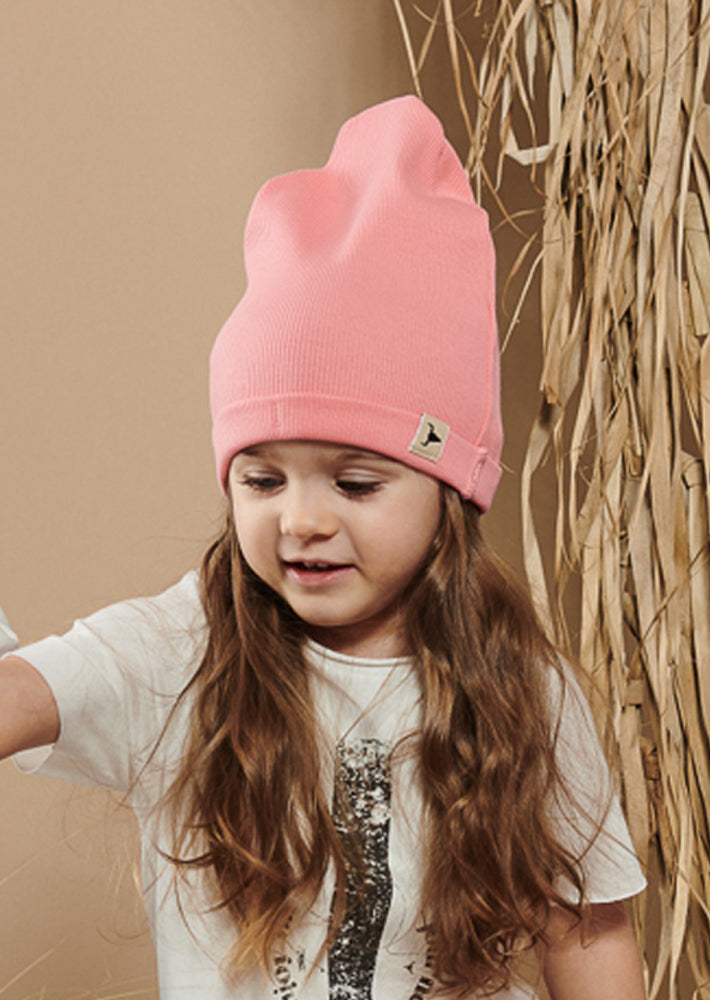 czapka dziecięca- RIBBING BEANIE neon pink