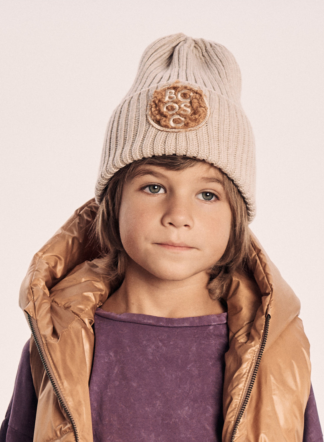 czapka dziecięca- BOOSO BEIGE SAND BEANIE beige