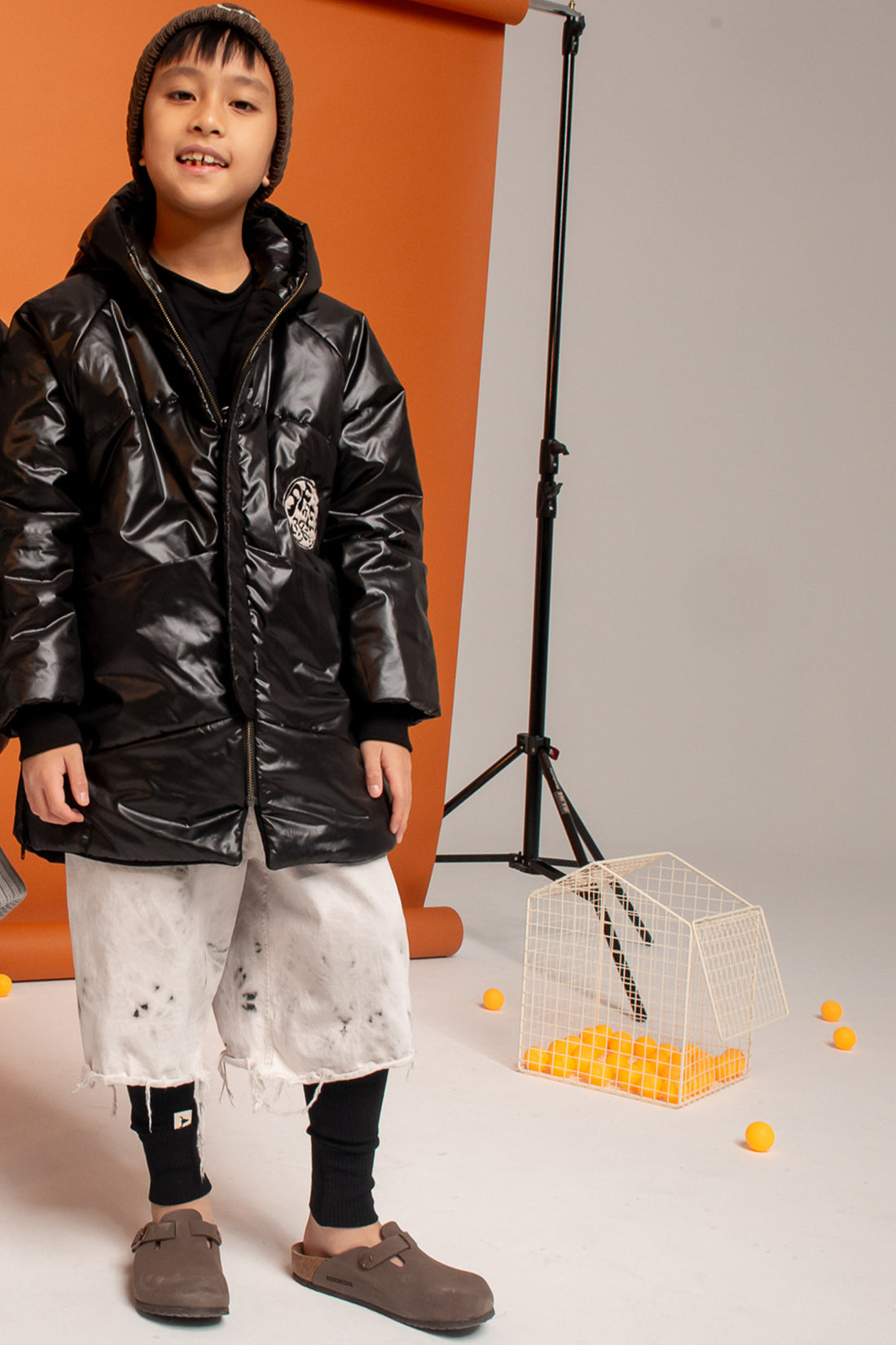 kurtka dziecięca- BLACK ZIP COAT