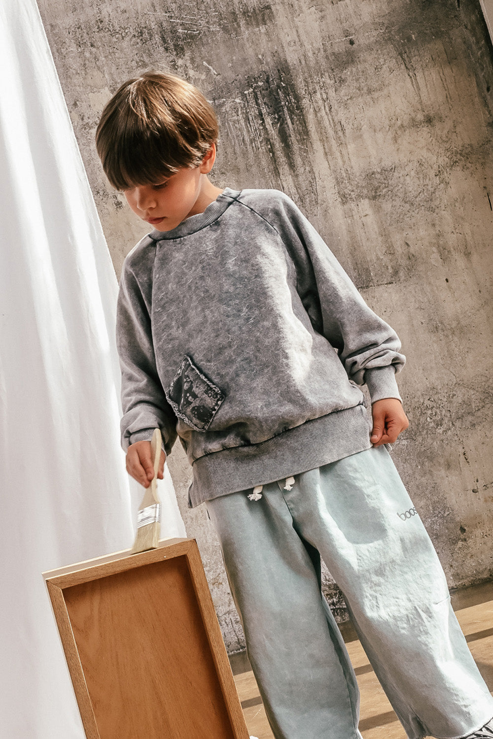 bluza dziecięca- BISON SWEATSHIRT ACID GRAY