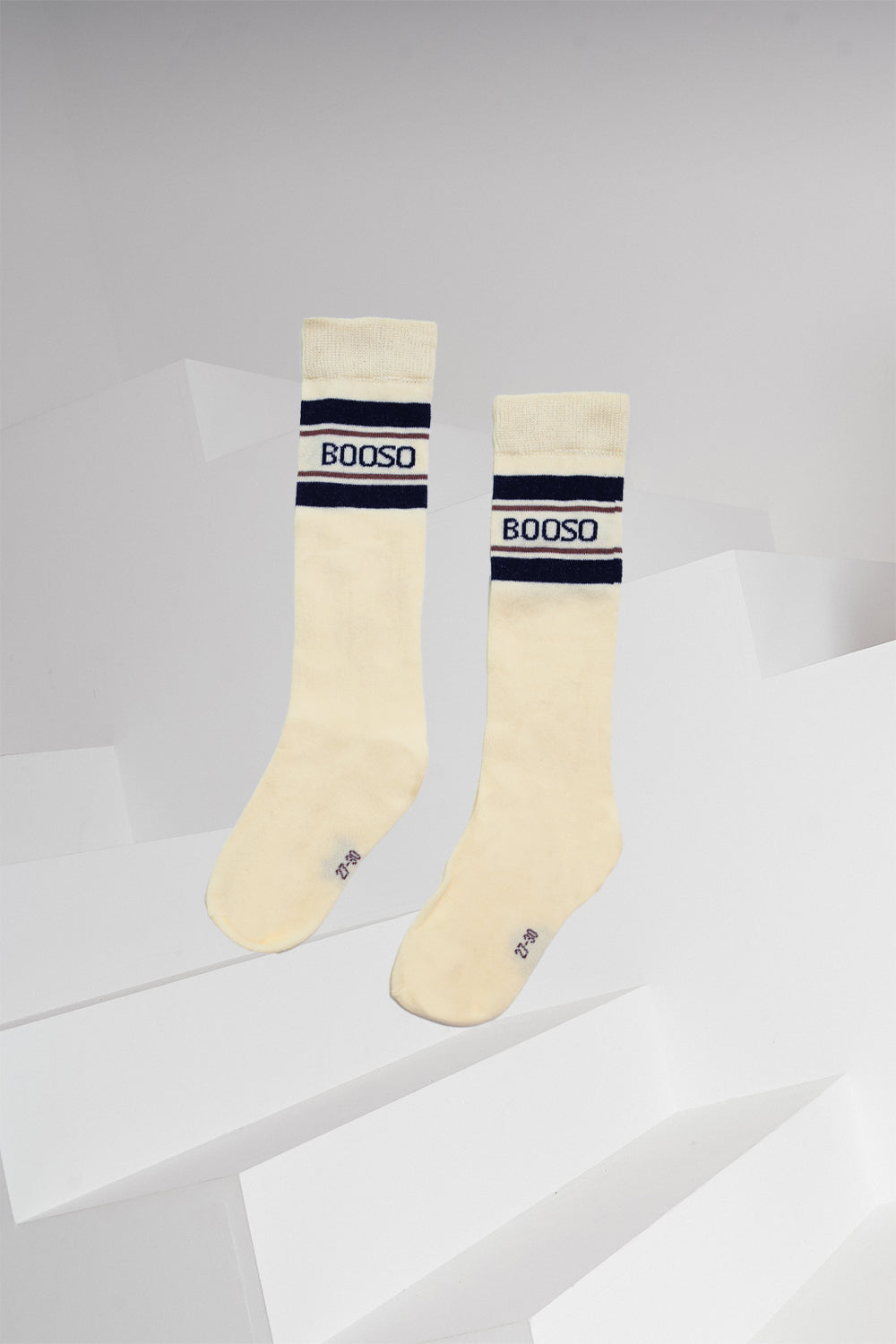 skarpety dziecięce - BOOSO VINTAGE LONG SOCKS beige/black