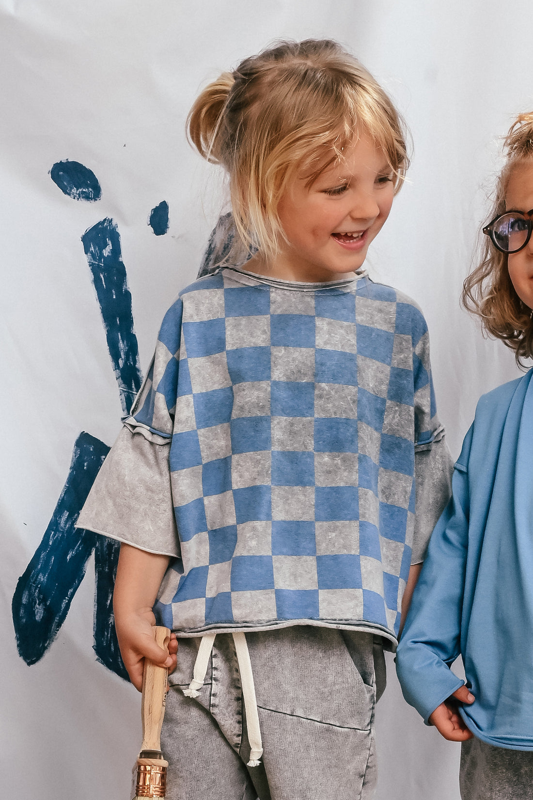 koszulka dziecięca- TEE BLUE VINTAGE CHECKED
