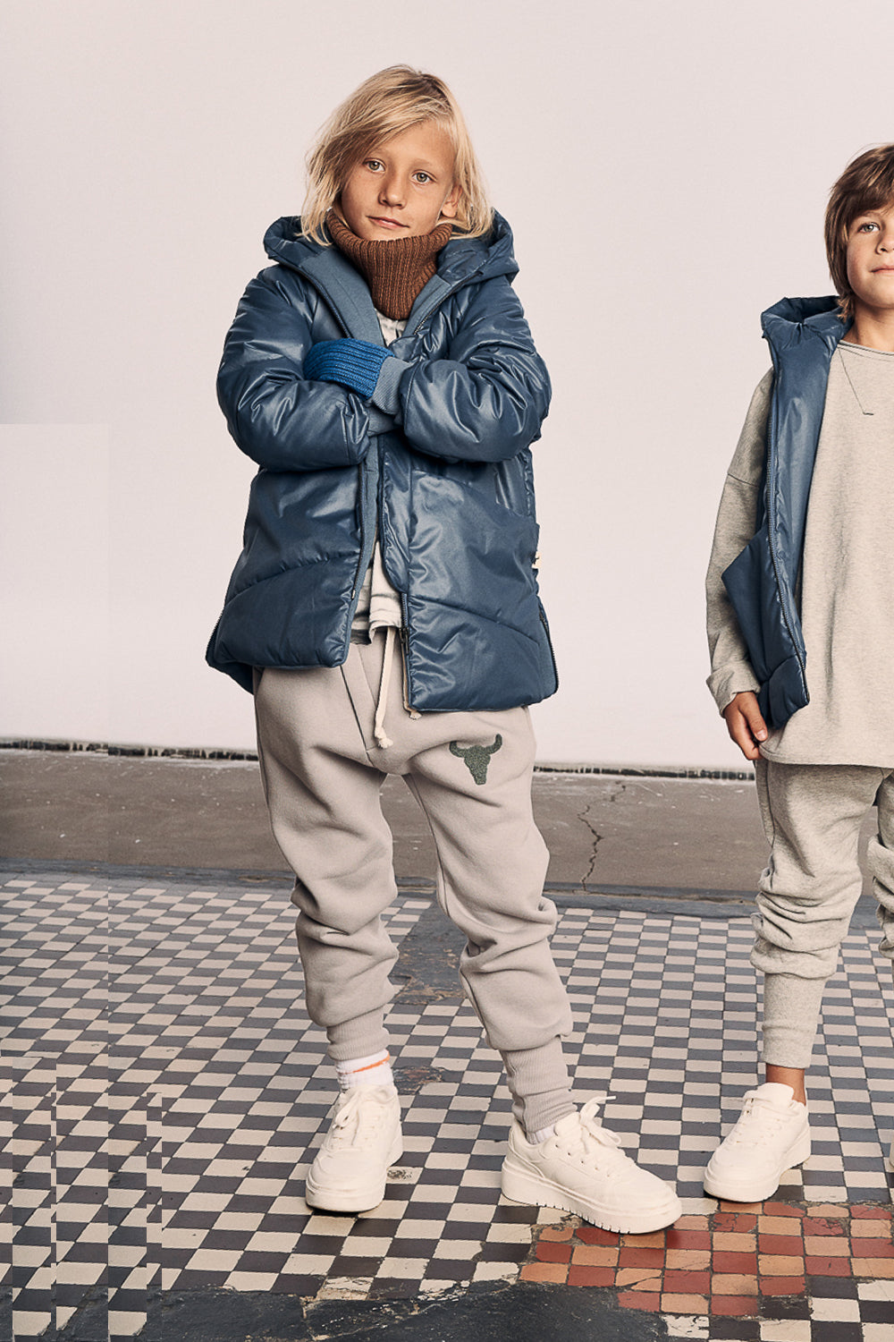 spodnie dziecięce -  WARM PANTS gray