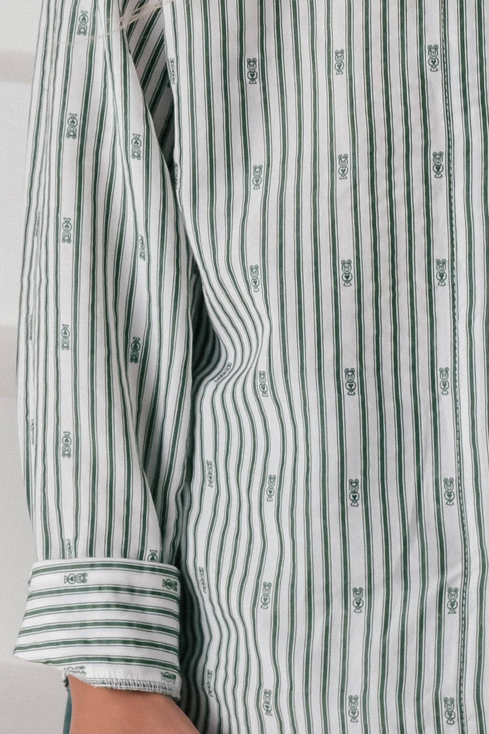 koszula dziecięca- STRIPED GREEN SHIRT green/white