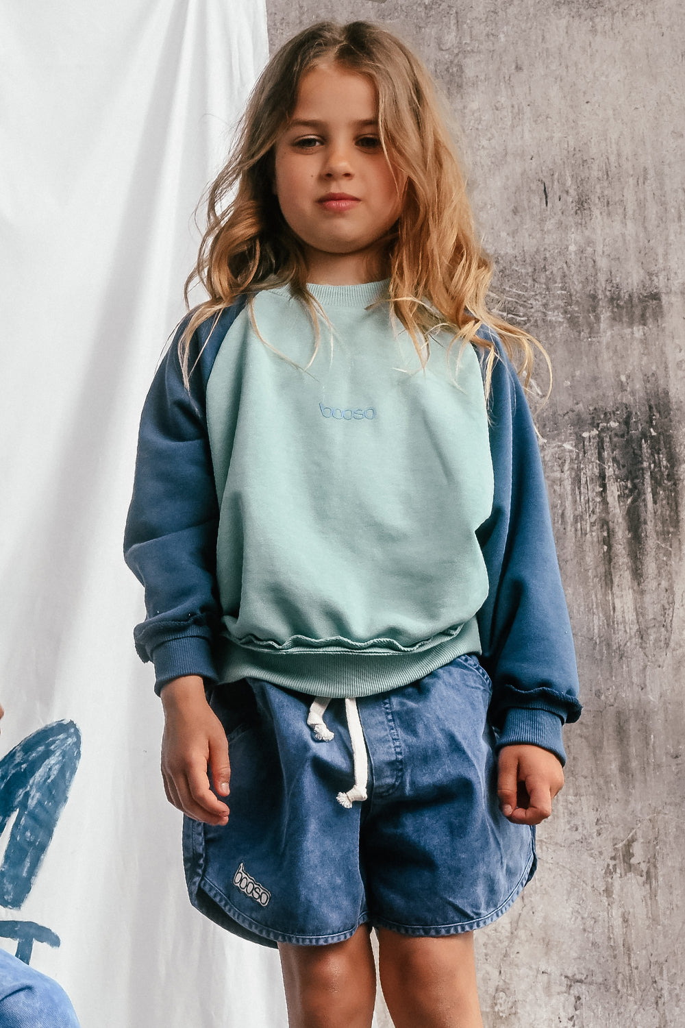 bluza dziecięca- DOUBLE MINT/NAVY SWEATSHIRT