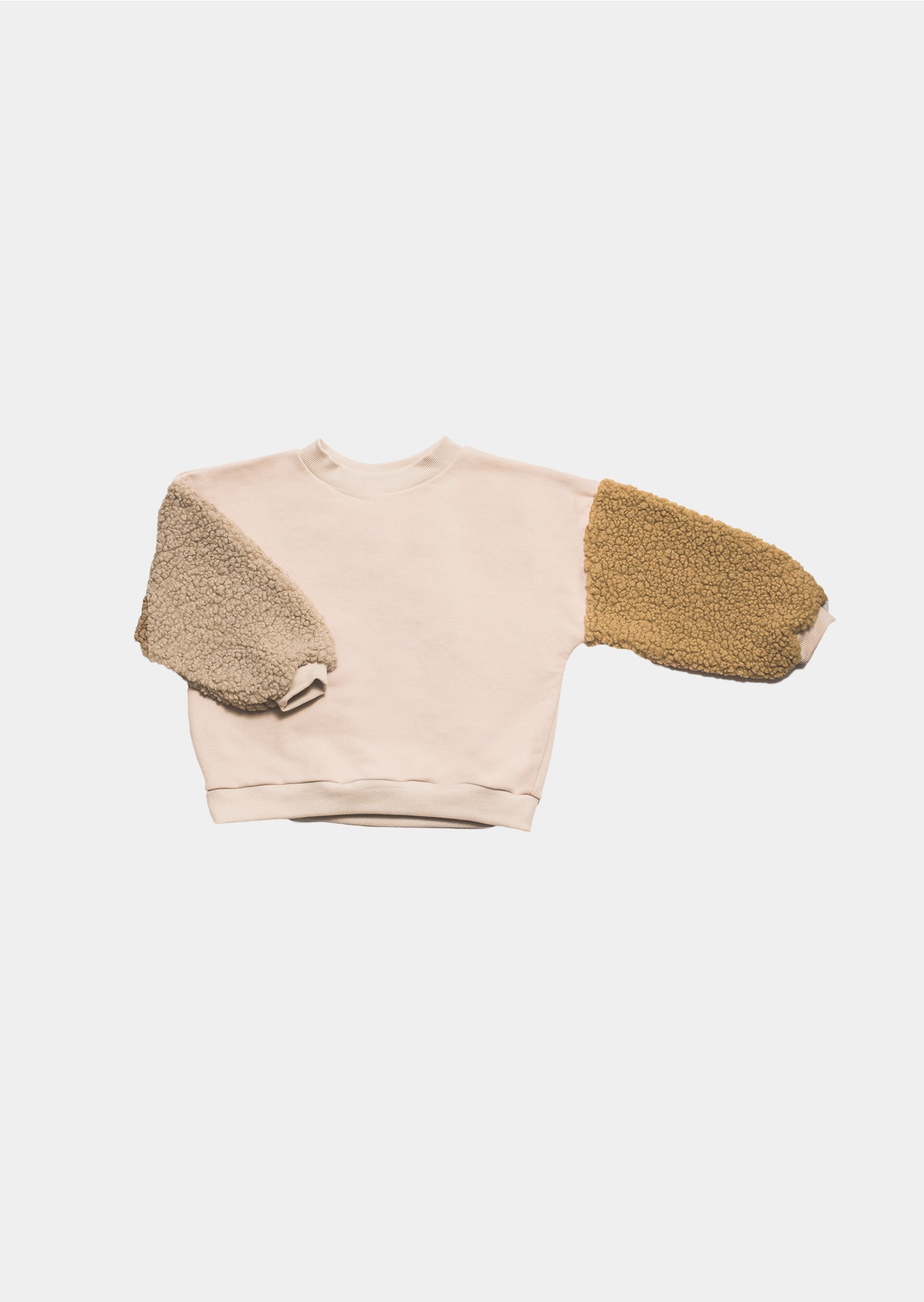 bluza dziecięca- DOUBLE TEDDY SWEAT  beige/dark beige