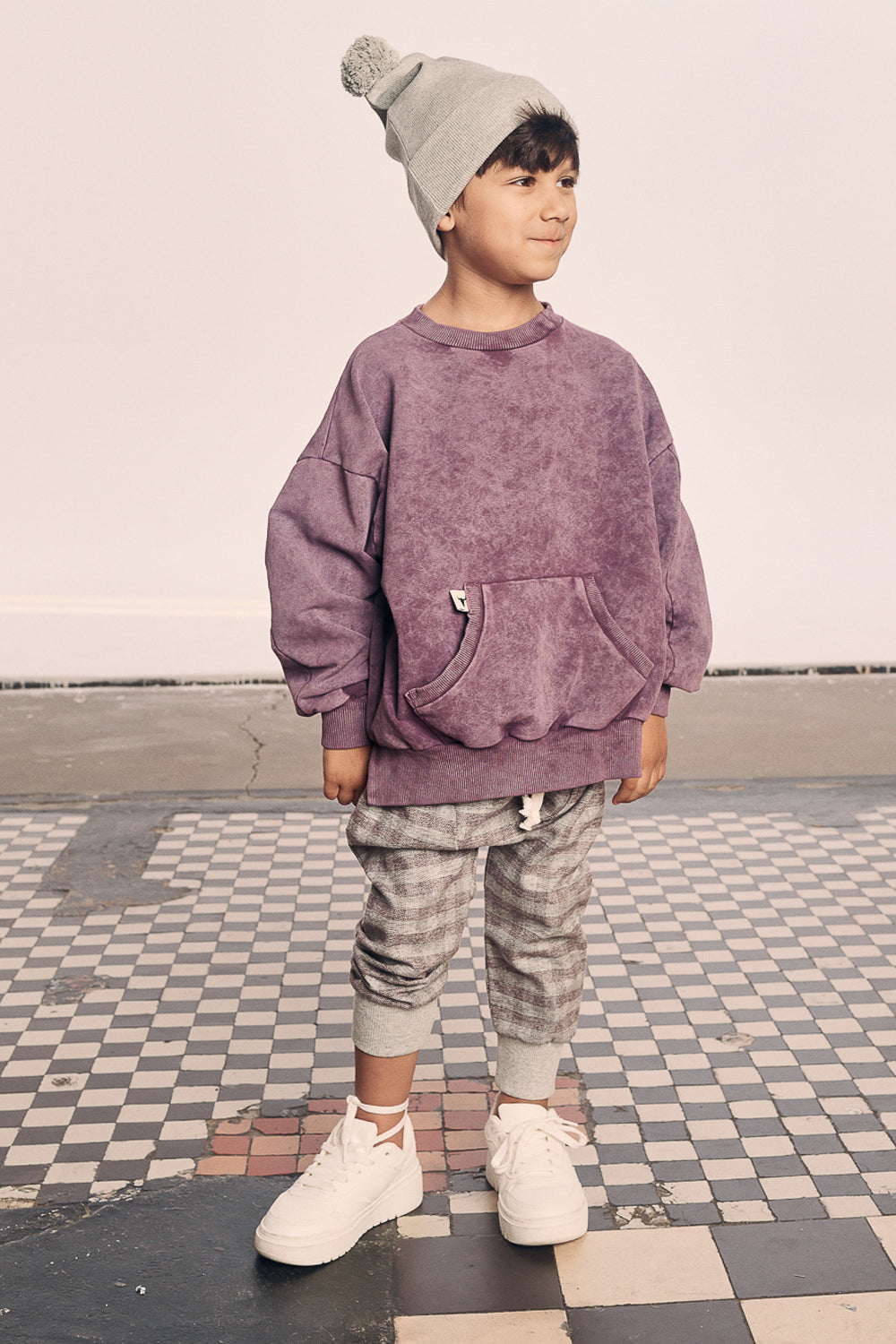 bluza dziecięca- PURPLE VINTAGE SWEATSHIRT purple