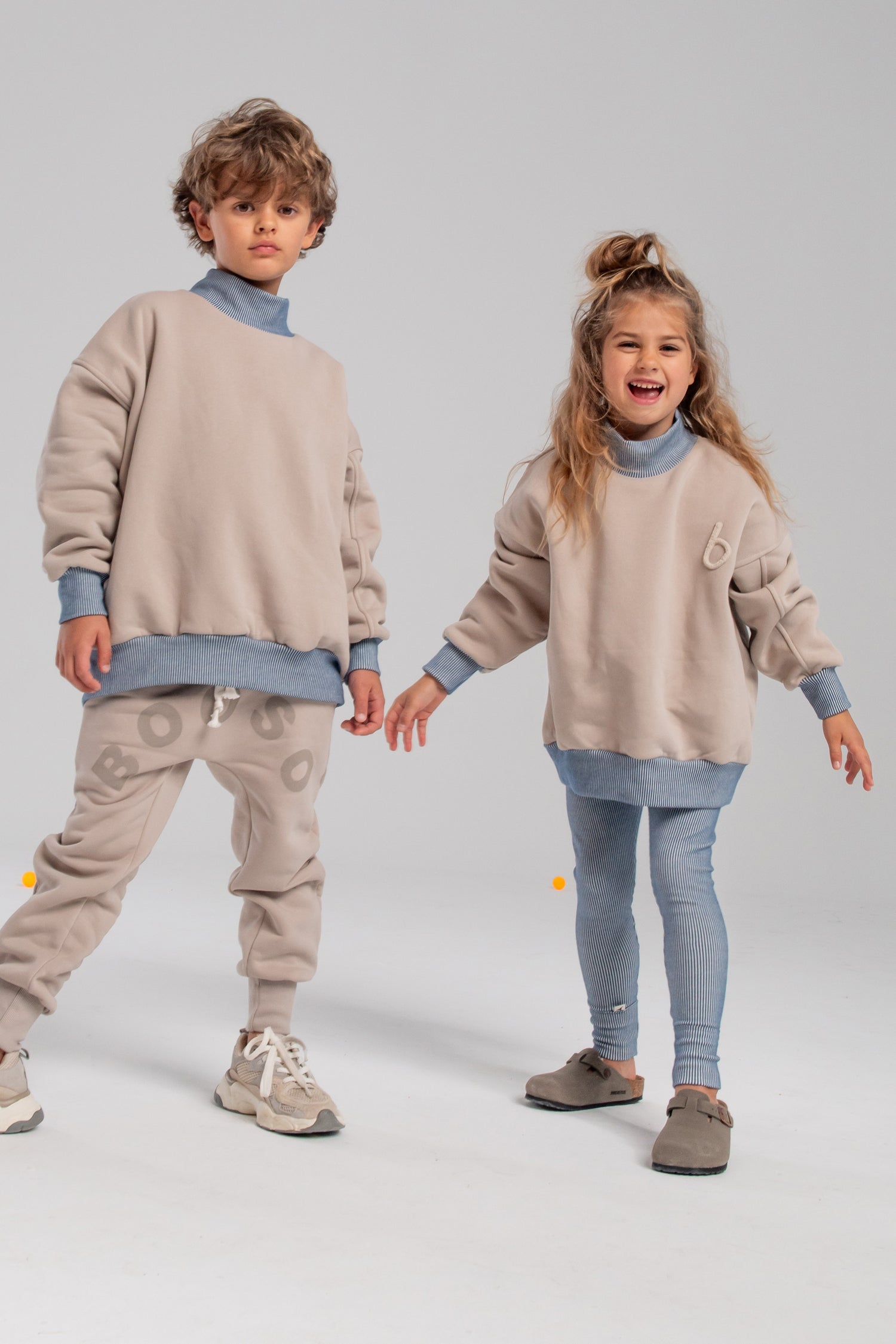 bluza dziecięca- GOLF SWEATSHIRT beige/blue