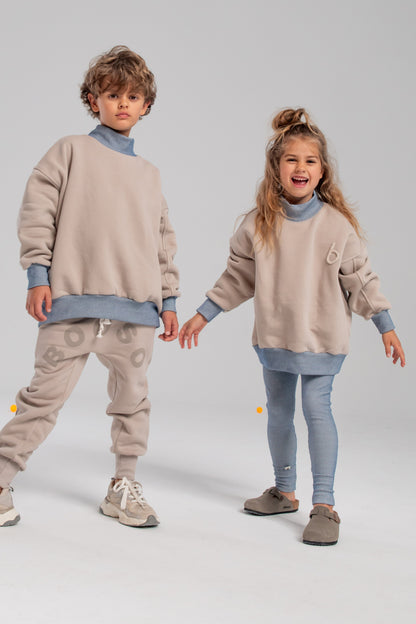 bluza dziecięca- GOLF SWEATSHIRT beige/blue