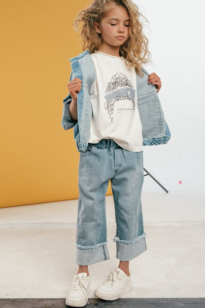spodnie dziecięce - JEANS BLUE BISON PANTS