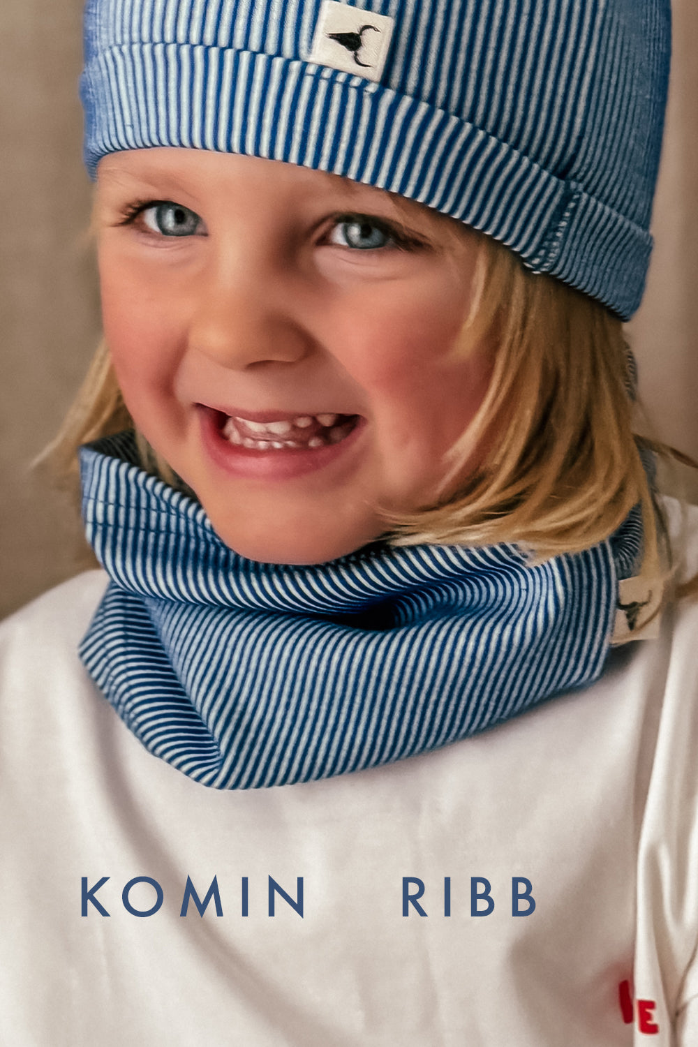 komin dziecięcy- RIBBING TUBE striepe beige/blue