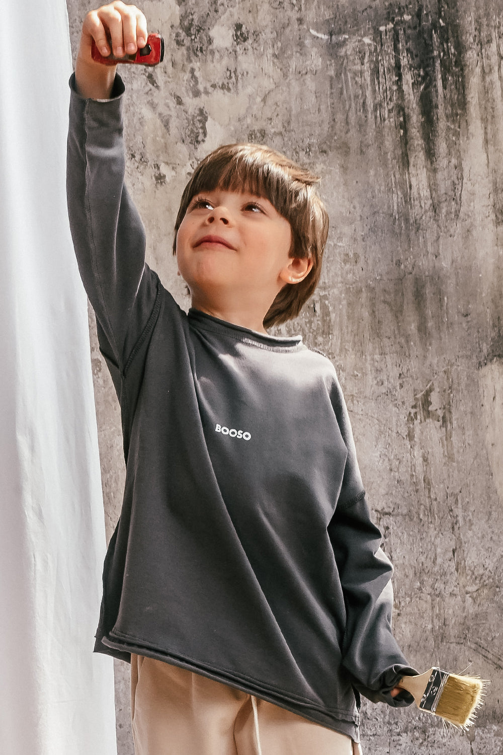 koszulka dziecięca- BOXY LONGSLEEVE graphite