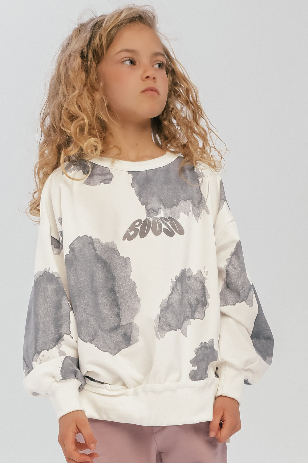 bluza dziecięca- CLOUD SWEATSHIRT ecru/gray