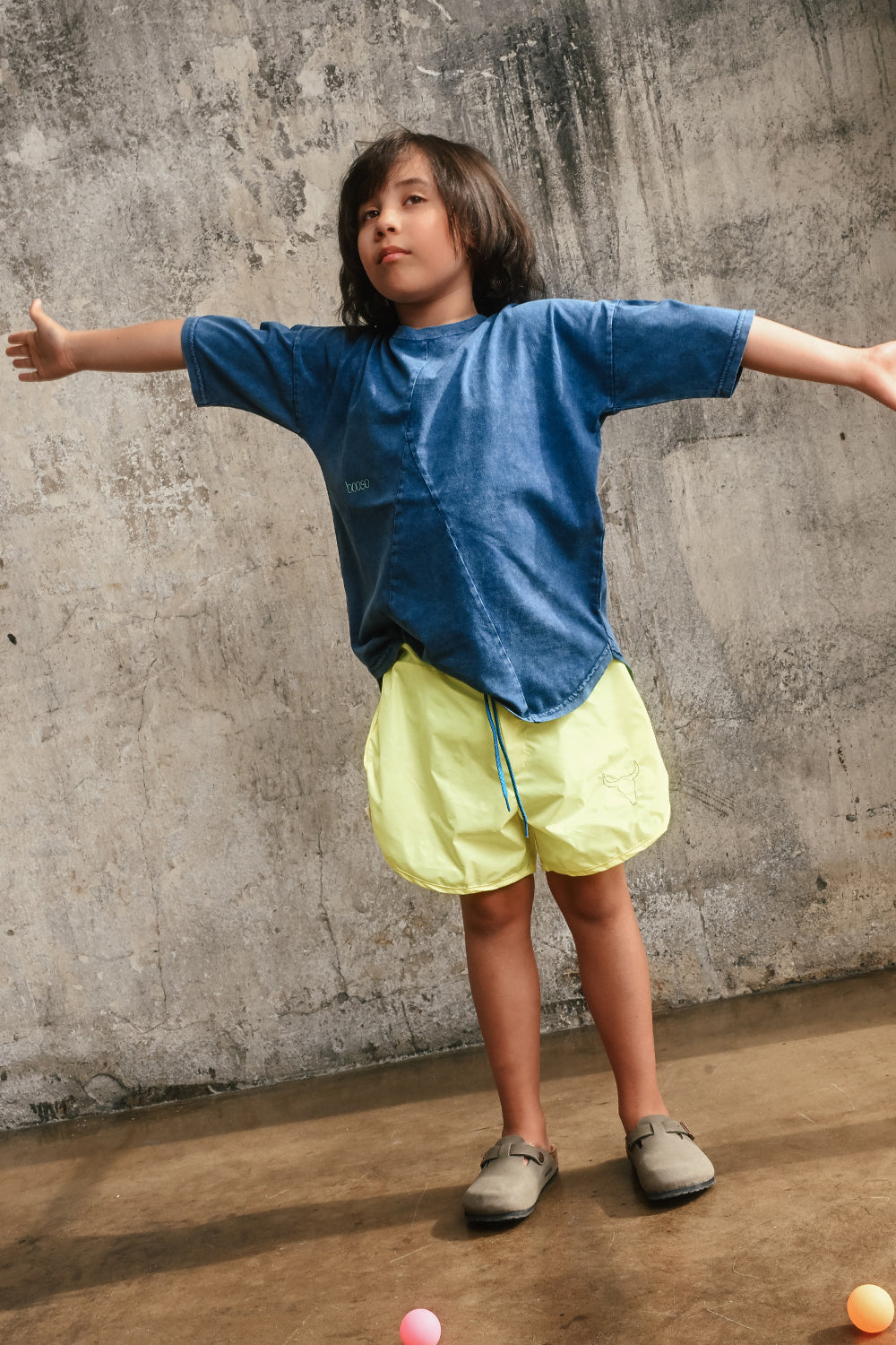 szorty kąpielowe dziecięce - NEON YELLOW SWIM SHORTS