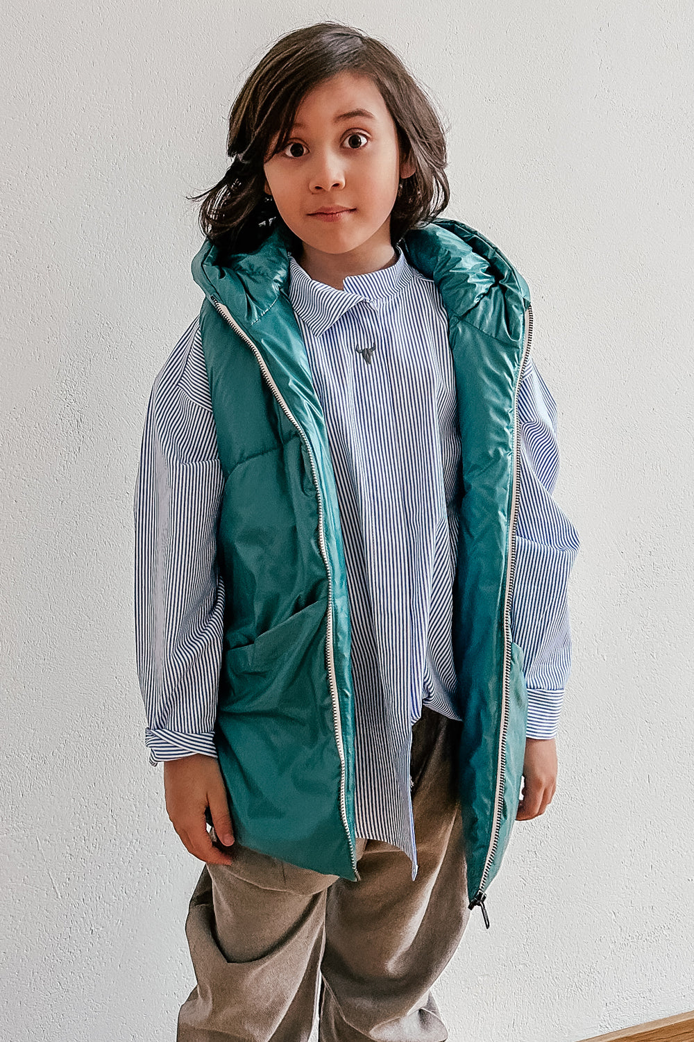 koszula dziecięca- BISON STRIPE SHIRT blue/white