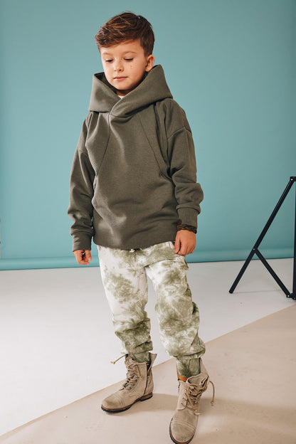 bluza dziecięca- POCKET WARM HOODIE khaki