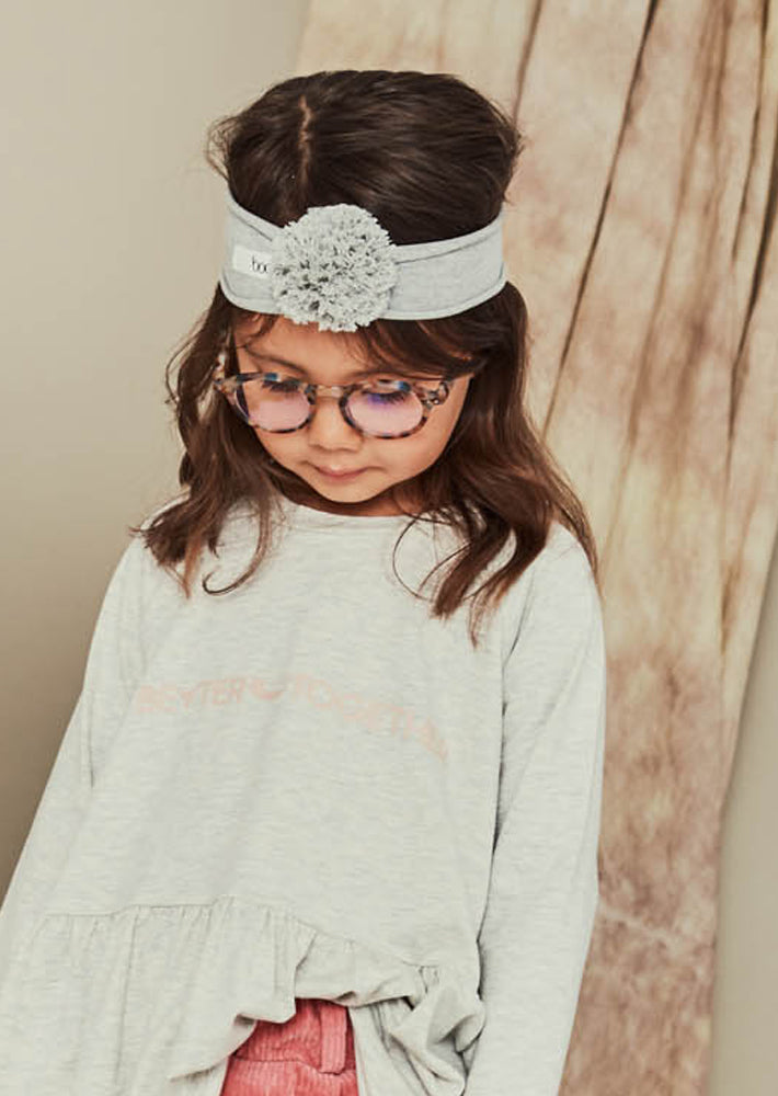 opaska dziecięca- POMPON HEADBAND gray marl