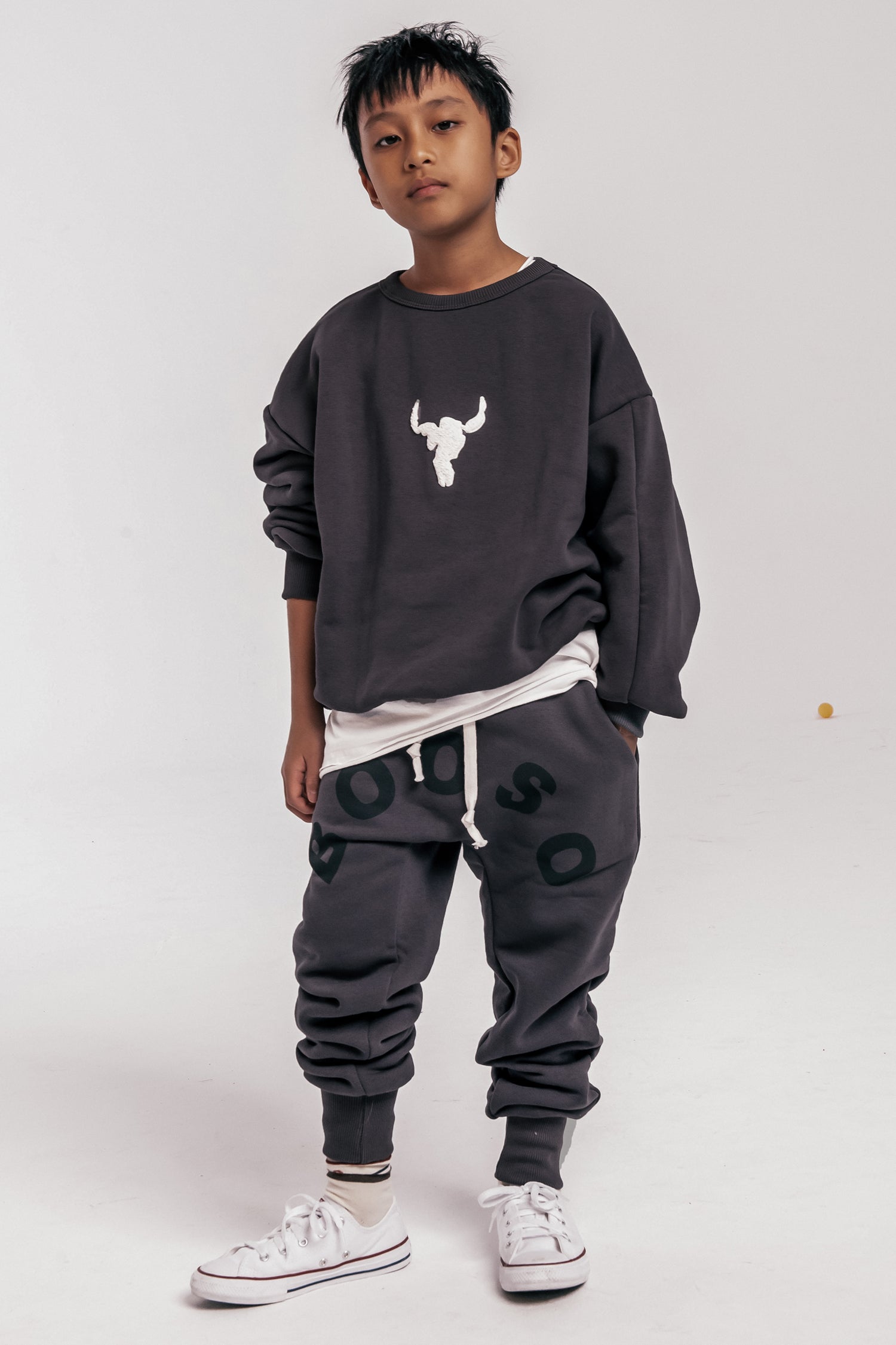 spodnie dziecięce- BOOSO WARM PANTS graphite