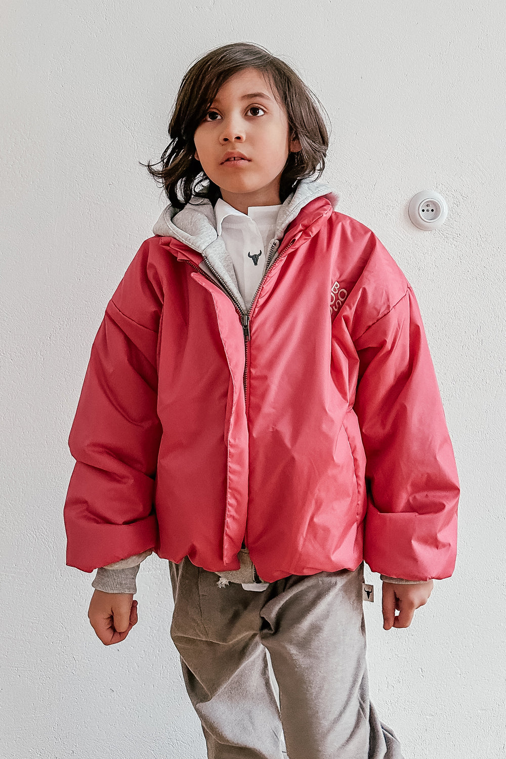 wiosenna kurtka dziecięca- PINK SHORT COAT