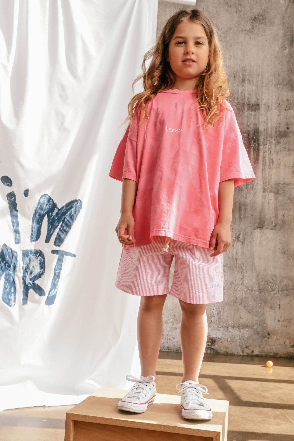 koszulka dziecięca- VINTAGE SHAPE T-SHIRT pink