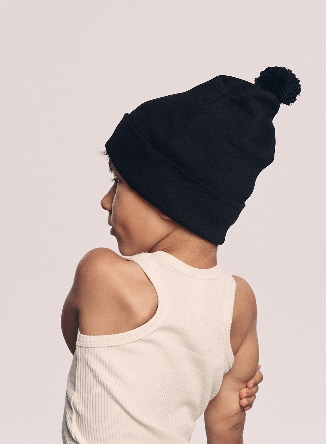 czapka dziecięca- RIBB BEANIE POMPOM black