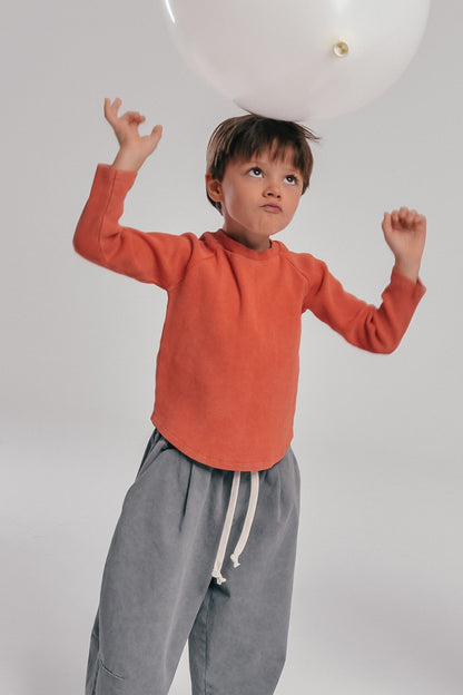 koszulka dziecięca- RIBB LONGSLEEVE orange