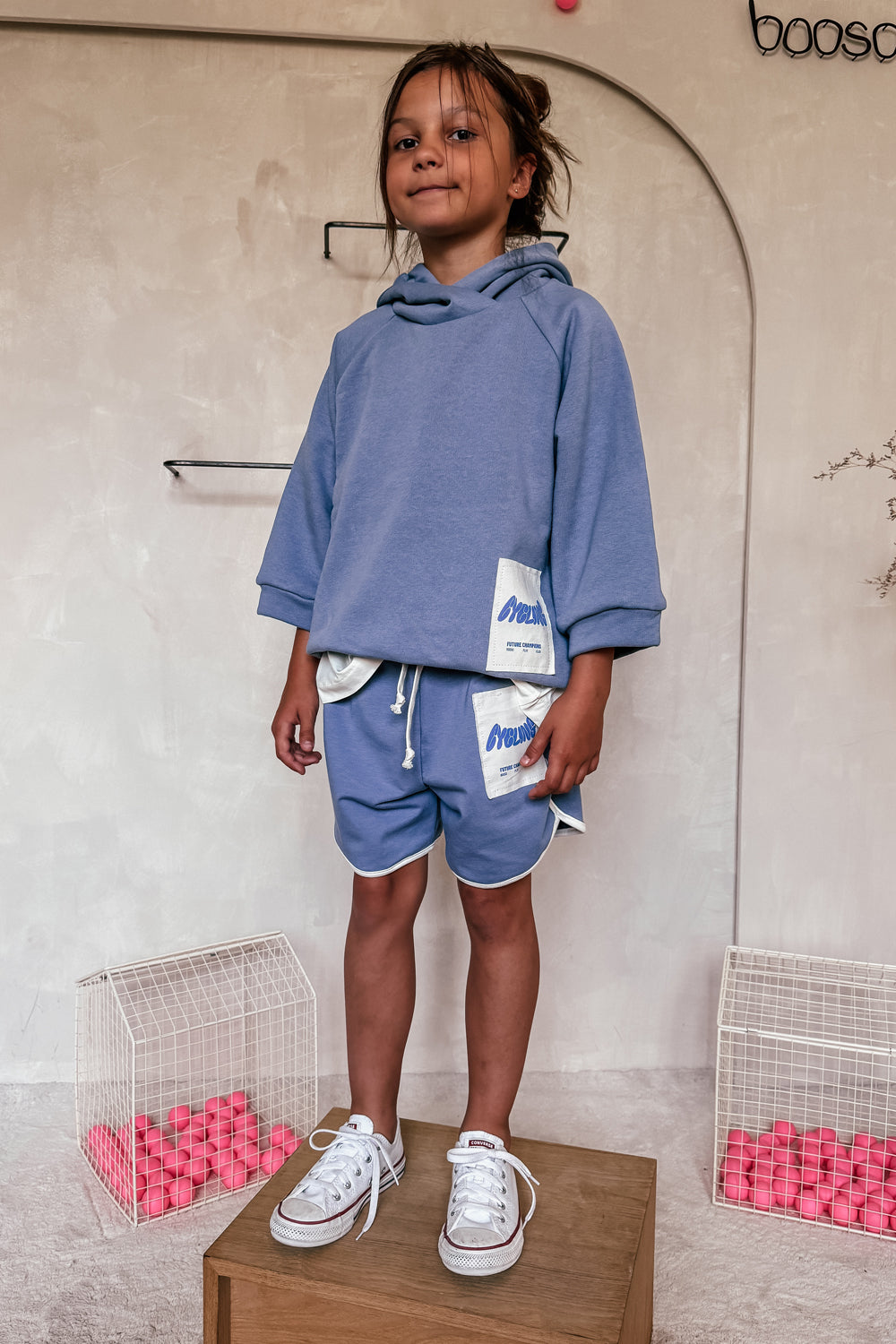 bluza dziecięca- WIDE BLUE HOODIE blue