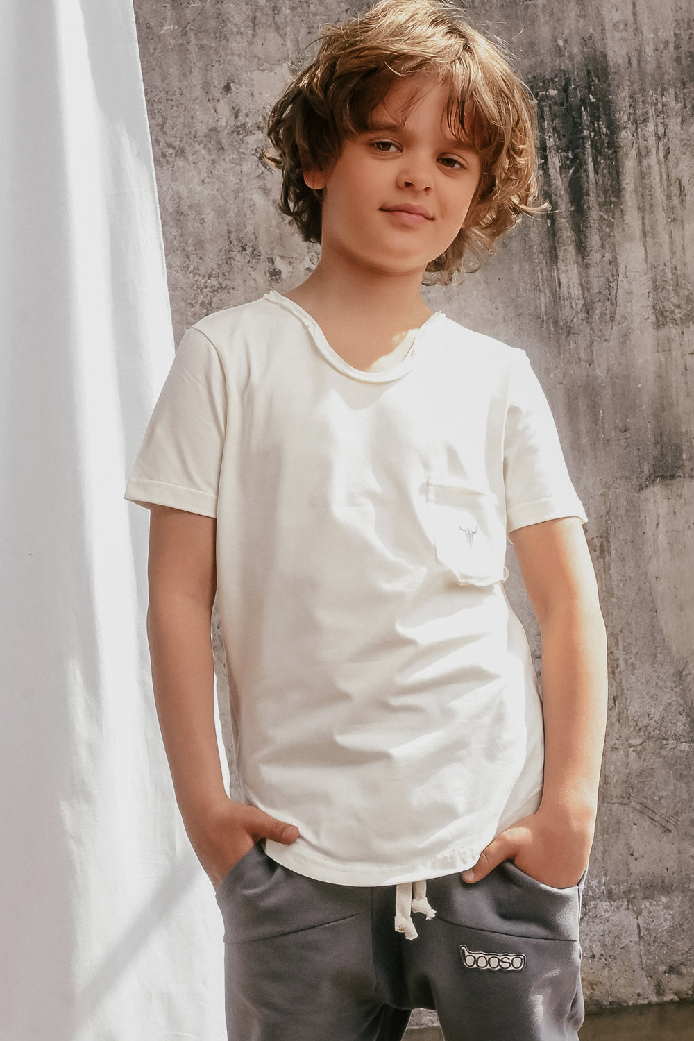 koszulka dziecięca- T-SHIRT SCOOP ecru