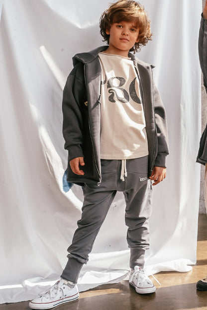 spodnie dziecięce- STRIPED PANTS graphite