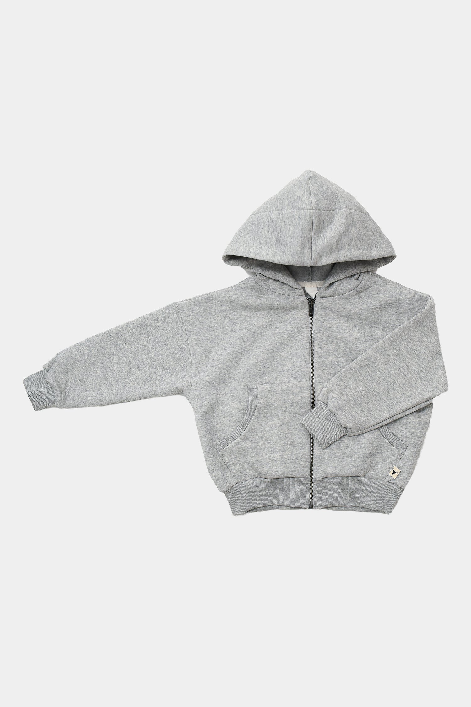 bluza dziecięca- SHORT ZIP HOODIE gray marl