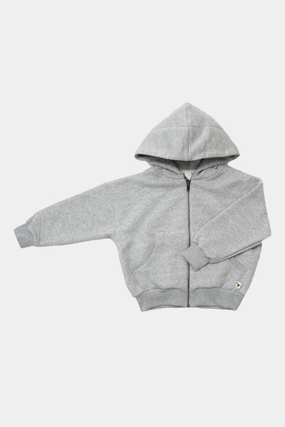 bluza dziecięca- SHORT ZIP HOODIE gray marl