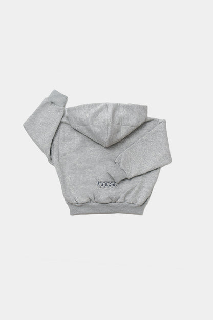 bluza dziecięca- SHORT ZIP HOODIE gray marl