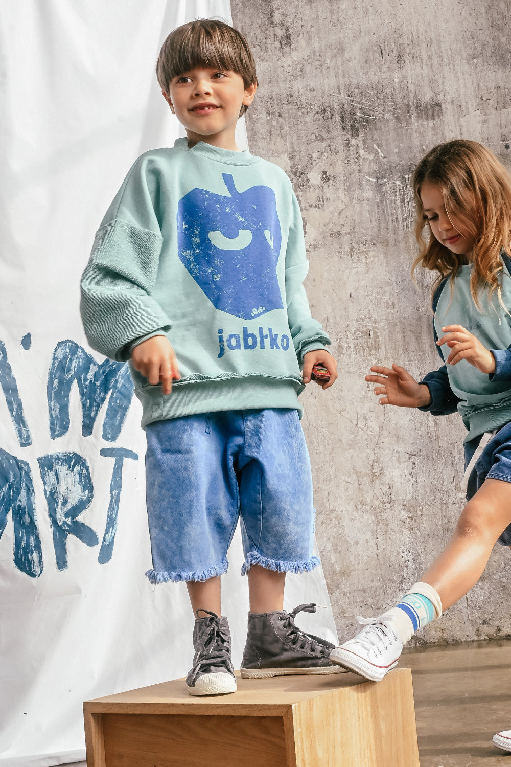 szorty dziecięce - JEANS SHORTS sky blue