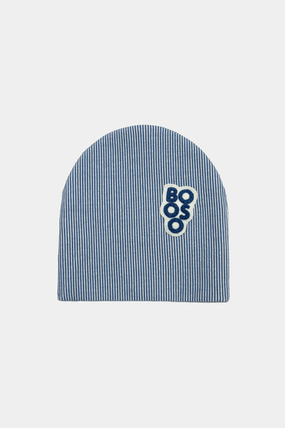 czapka dziecięca- STRIPE RIBBING BEANIE WINTER beige/blue